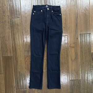 7 For All Mankind Black Straight Leg Denim